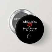 Addicdicted to Set Funny Gym Workout naughty Pun P Button (Vorne & Hinten)