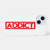 Addict-Briefmarke iPhone 15 Hülle (Rückseite (Horizontal))