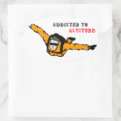 Addicted to Altitude Skydiver Ovaler Aufkleber (Tasche)