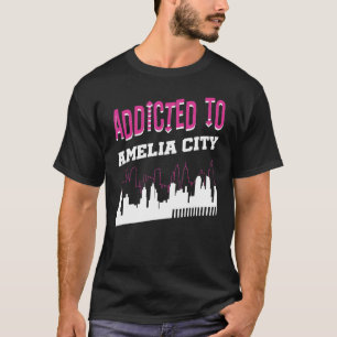 Addicted to Amelia City Vacation Spaß Trip Flor T-Shirt