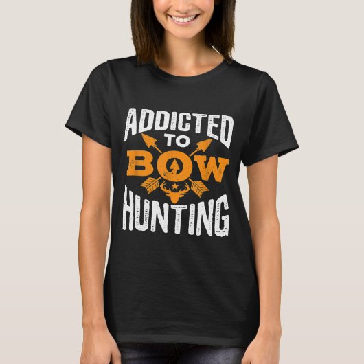 Addicted to Bow Jagd Coole Bogenschützen Arc T-Shirt (Vorderseite)