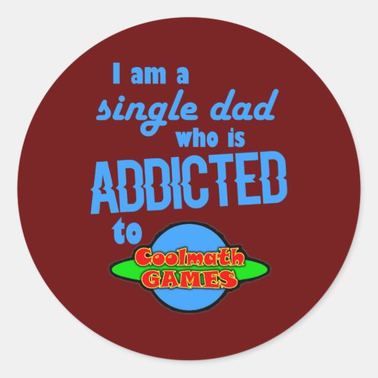 addicted to Cool Math Games Runder Aufkleber (Vorderseite)