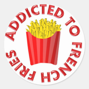 Addicted to French Fries Runder Aufkleber