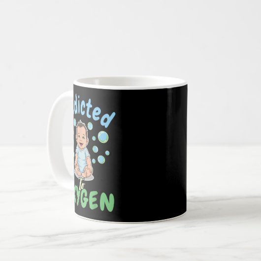 Addicted To Oxygen Baby Funny Bubbles Quote Gift  Kaffeetasse (Vorderseite Links)