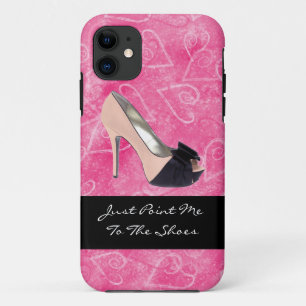 Addicted to Shoes Liebe Hearts Black Pink High-Hee iPhone 11 Hülle