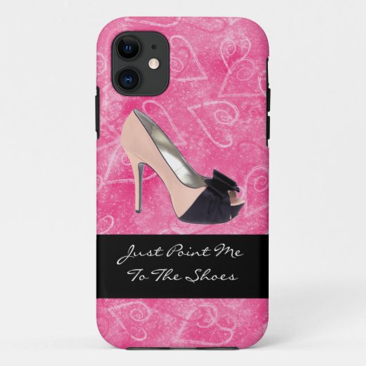 Addicted to Shoes Liebe Hearts Black Pink High-Hee Case-Mate iPhone Hülle (Rückseite)