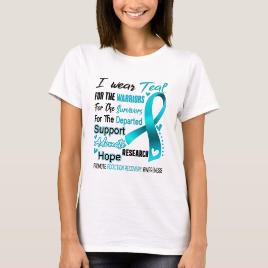 Addiction Recovery Awareness Month Ribbon Gifts T-Shirt (Vorderseite)