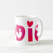 Addie in den Herzen Kaffeetasse (VorderseiteRechts)