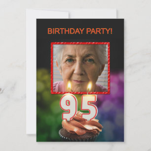 Addieren Sie ein Bild, 95. Geburtstags-Party Einladung