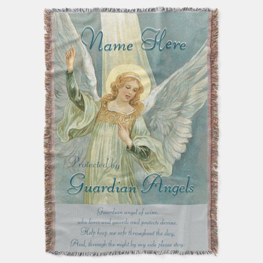 Addieren Sie eine Namens| Schutzengel-Decke Decke (Vorderseite Vertikal)