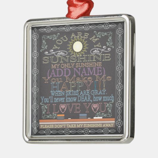 Addieren Sie eine Namenssonnenschein-Tafel Ornament Aus Metall (Links)