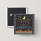 Addieren Sie eine Namenssonnenschein-Vintage Tafel Button (Vorne & Hinten)