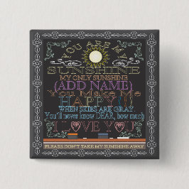 Addieren Sie eine Namenssonnenschein-Vintage Tafel Button