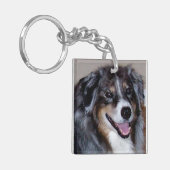 addieren Sie einen Haustier-Fotodoppelseitigen Schlüsselanhänger (Vorderseite links)