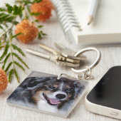 addieren Sie einen Haustier-Fotodoppelseitigen Schlüsselanhänger (Vorderseite rechts)