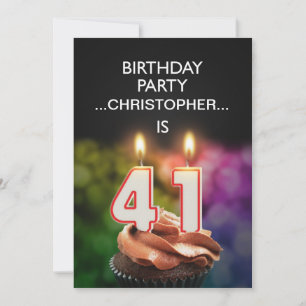 Addieren Sie einen Namen, 41. Geburtstags-Party Einladung