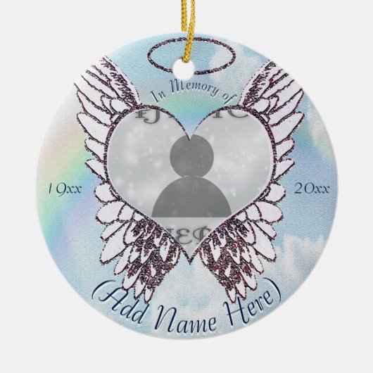 Addieren Sie Erinnerungsverzierung des Foto-| Keramikornament (Vorne)