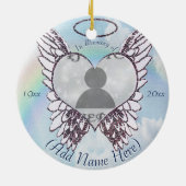Addieren Sie Erinnerungsverzierung des Foto-| Keramikornament (Hinten)