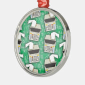 Addieren Sie es hohes Rechenmaschine-Muster Ornament Aus Metall (Links)