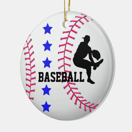 Addieren Sie Foto-Baseballteams-Verzierung Keramikornament (Links)