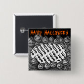 Addieren Sie Foto-Halloween-Knopf-Kürbis 1 Button (Vorne & Hinten)