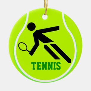 Addieren Sie Foto-Tennis-Champions-Verzierung Keramik Ornament