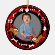 Addieren Sie Foto-Welpen-Rot-Verzierung