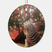 Addieren Sie Haustier-Foto/-person Keramik Ornament (Links)