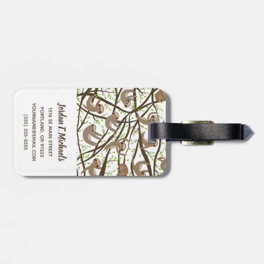 Addieren Sie Ihr Anfangs| lächelndes Gepäckanhänger (Rückseite horizontal)