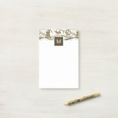 Addieren Sie Ihr Anfangs| lächelndes Post-it Klebezettel (Auf Schreibtisch)