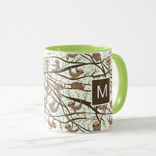 Addieren Sie Ihr Anfangs| lächelndes Tasse (VorderseiteRechts)