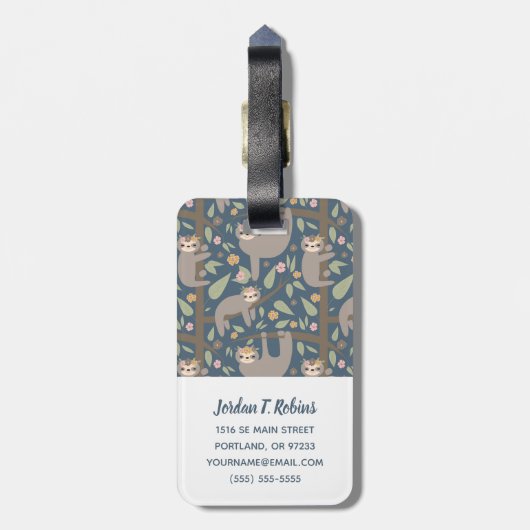 Addieren Sie Ihr Anfangs| niedliches Gepäckanhänger (Rückseite vertikal)