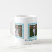 Addieren Sie Ihr Bild: Blaue gerahmte Tasse (Vorderseite Links)