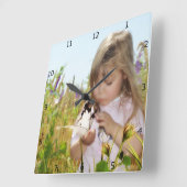 ADDIEREN SIE IHR EIGENES FOTO QUADRATISCHE WANDUHR (Winkel)