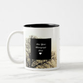 ADDIEREN SIE IHR EIGENES FOTO U. TEXT ZWEIFARBIGE TASSE (Links)