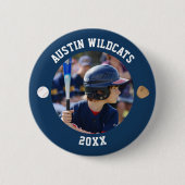 Addieren Sie Ihr Foto - Baseballteam Button (Vorderseite)