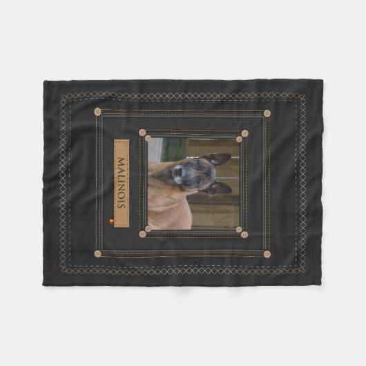 Addieren Sie Ihr Foto Malinois - belgischer Fleecedecke (Vorderseite (Horizontal))