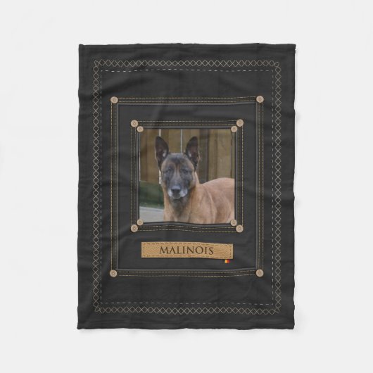 Addieren Sie Ihr Foto Malinois - belgischer Fleecedecke (Vorderseite)