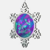 Addieren Sie Ihr Foto Schneeflocken Zinn-Ornament (Rechts)