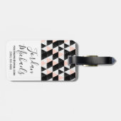 Addieren Sie Ihr geometrisches Namens| Hand Gepäckanhänger (Rückseite horizontal)