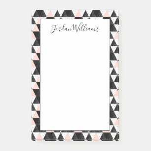 Addieren Sie Ihr geometrisches Namens Hand Post-it Klebezettel