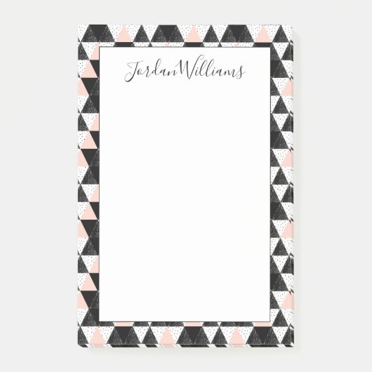 Addieren Sie Ihr geometrisches Namens| Hand Post-it Klebezettel (Vorderseite)