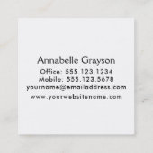 Addieren Sie, Ihr Lieblingsbild dann Quadratische Visitenkarte (Rückseite)