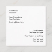 Addieren Sie Ihr Logo Quadratische Visitenkarte (Rückseite)