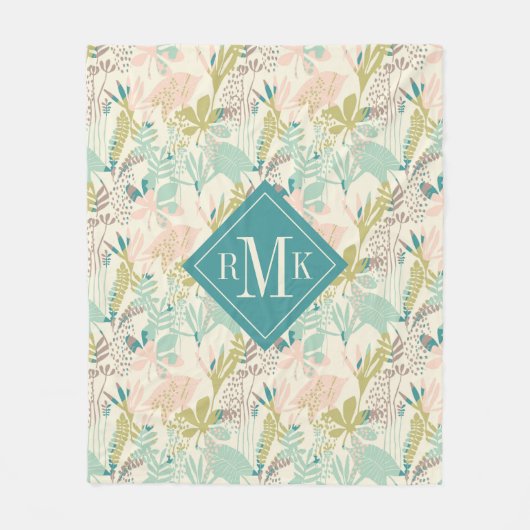 Addieren Sie Ihr modernes Blumenmuster des Fleecedecke (Vorderseite)