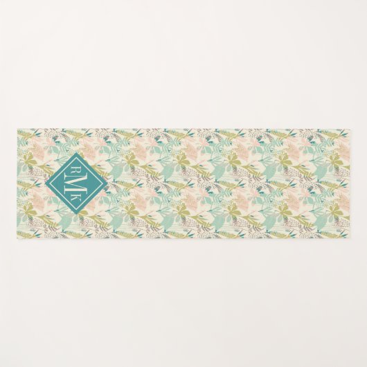 Addieren Sie Ihr modernes Blumenmuster des Yogamatte (Vorderseite (Horizontal))