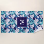 Addieren Sie Ihr Monogramm| flippiges Strandtuch (Vorderseite)