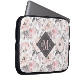 Addieren Sie Ihr Monogramm-| klassisches rosa u. Laptopschutzhülle (Vorne Rechts)