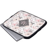 Addieren Sie Ihr Monogramm-| klassisches rosa u. Laptopschutzhülle (Vorne Knopf)