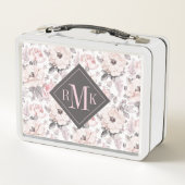 Addieren Sie Ihr Monogramm-| klassisches rosa u. Metall Brotdose (Rückseite)